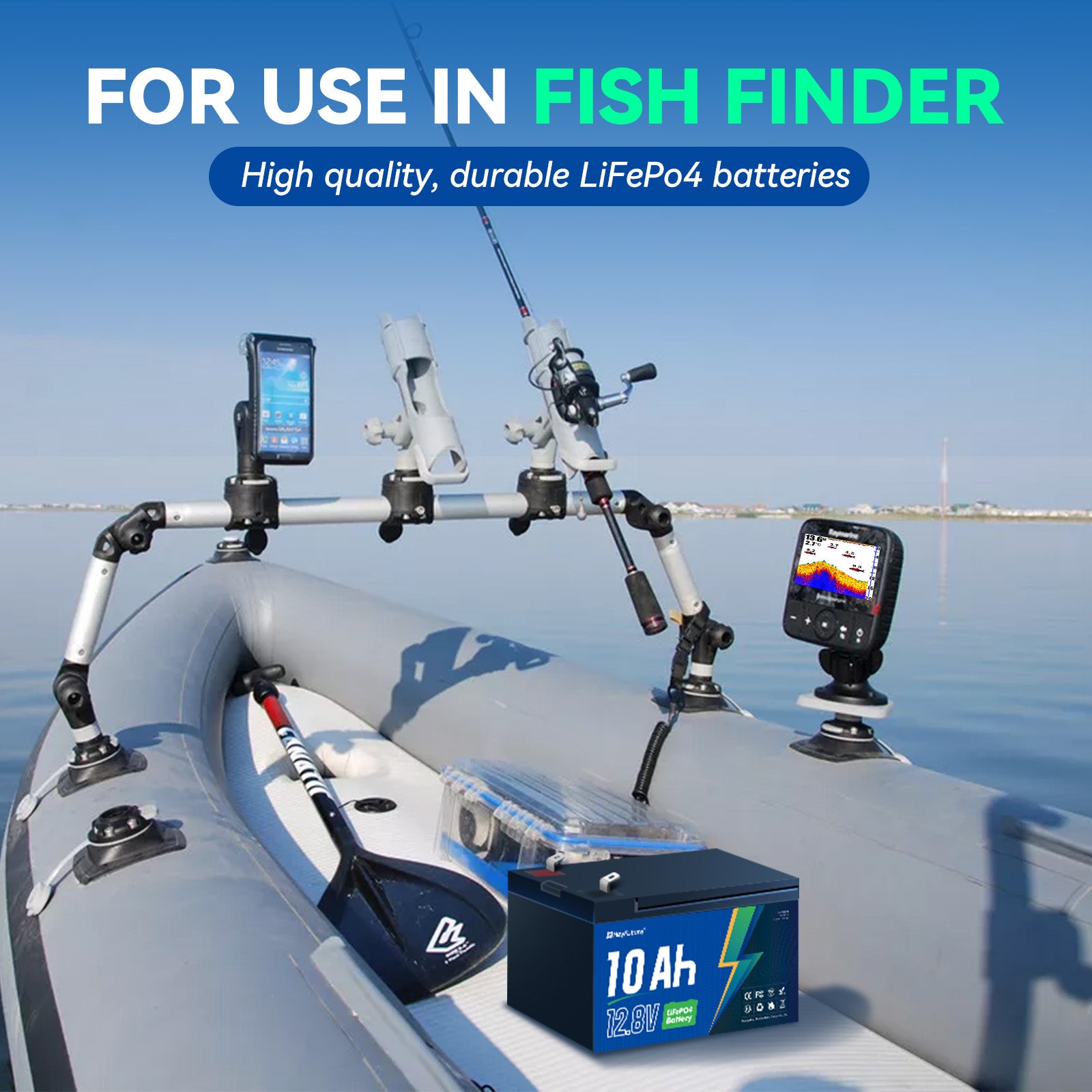 HeyFuture 12V 10Ah Lithium LiFePO4 Deep Cycle Battery