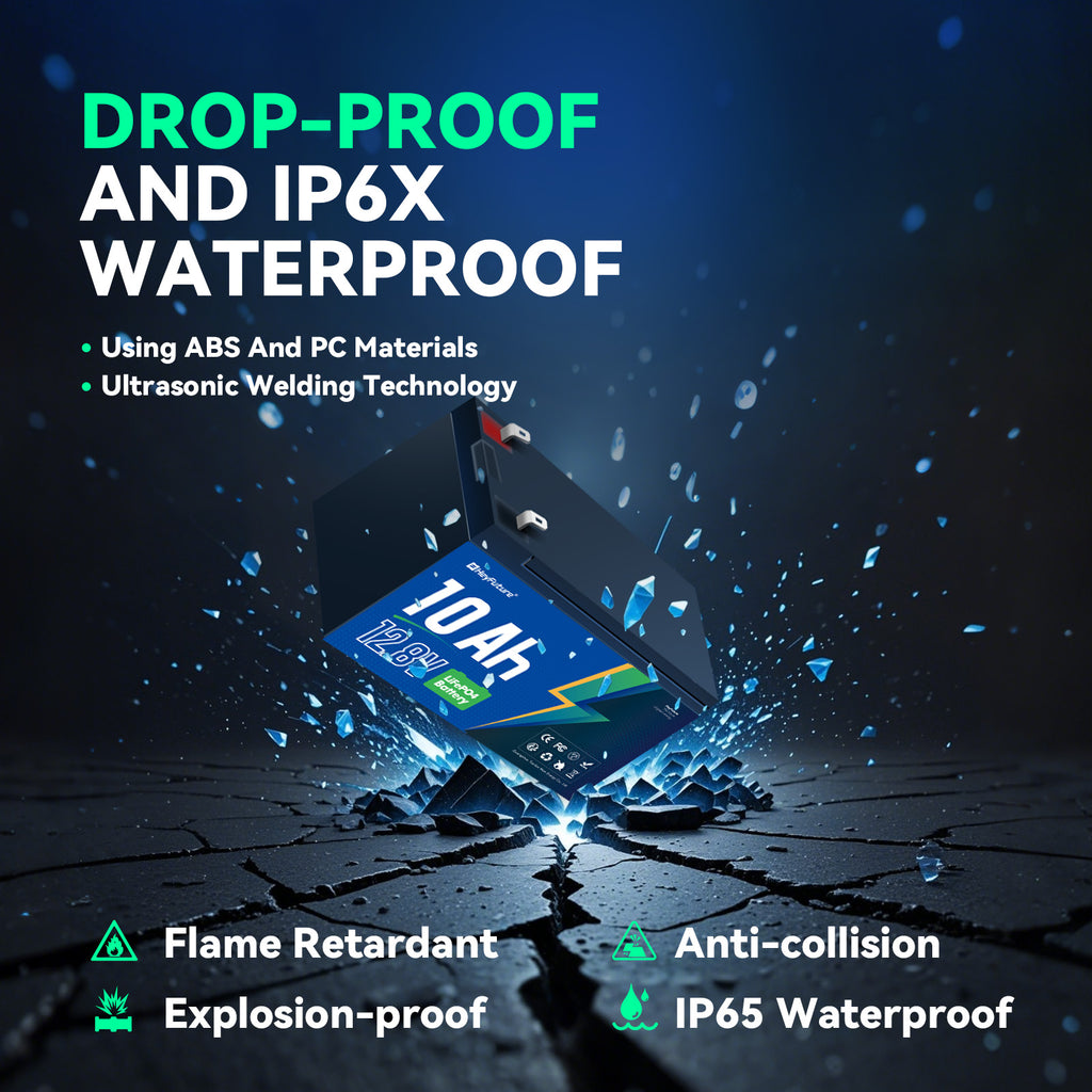 HeyFuture 12V 10Ah Lithium LiFePO4 Deep Cycle Battery