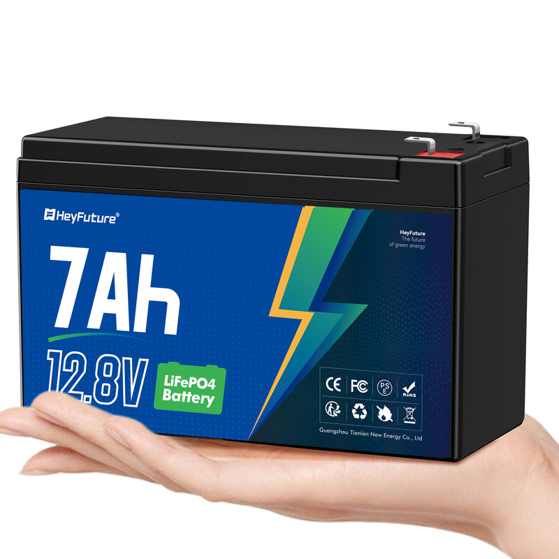 HeyFuture 12V 7ah Rechargeable Battery, 3000+ Deep Cycles LiFePO4 Battery