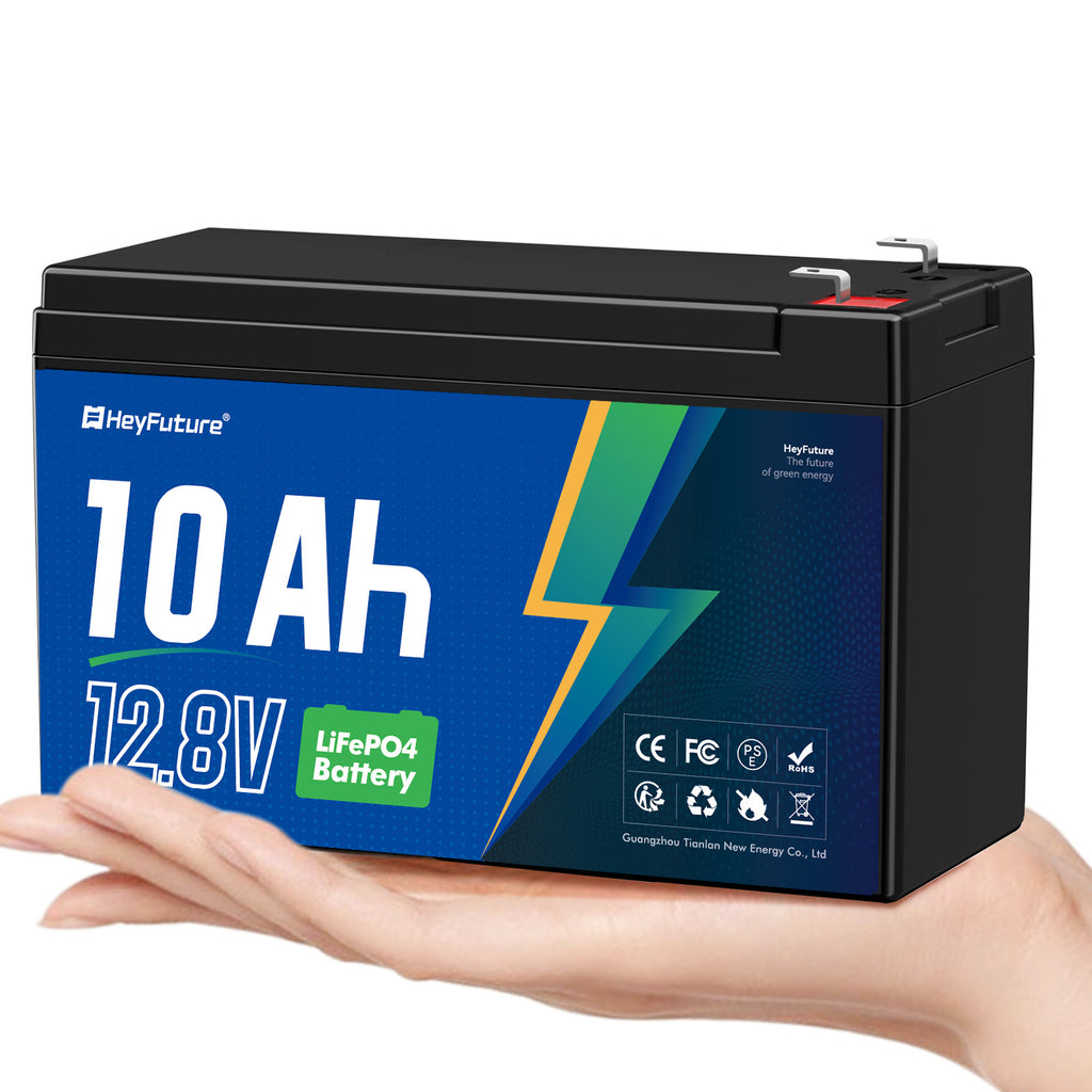 HeyFuture 12V 10Ah Lithium LiFePO4 Deep Cycle Battery