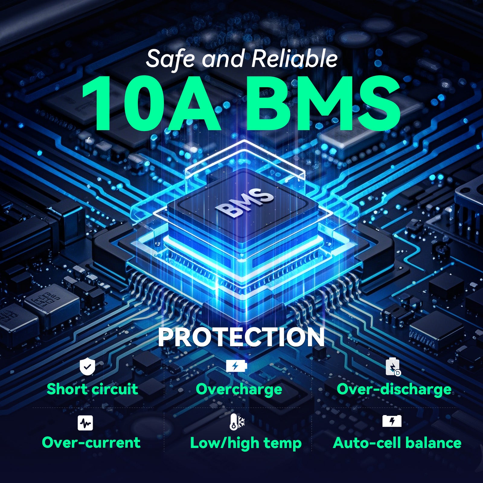 HeyFuture 12V 10Ah Lithium LiFePO4 Deep Cycle Battery