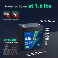 HeyFuture 12V 6Ah LiFePO4 battery with a 14.6V 1.2A charger included