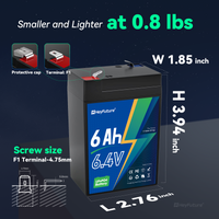 HeyFuture 6V 6Ah LiFePO4 battery with a 7.4V 1.2A charger included