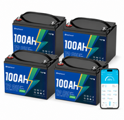HeyFuture 12V 100Ah Group 24 Bluetooth LiFePO4 Battery