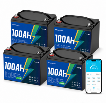 HeyFuture 12V 100Ah Group 24 Bluetooth LiFePO4 Battery