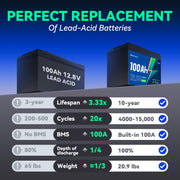 HeyFuture 12V100Ah Bluetooth Mini LiFePO4 Battery