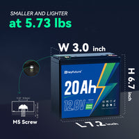 HeyFuture 12V 20Ah Lithium LiFePO4 Deep Cycle Battery
