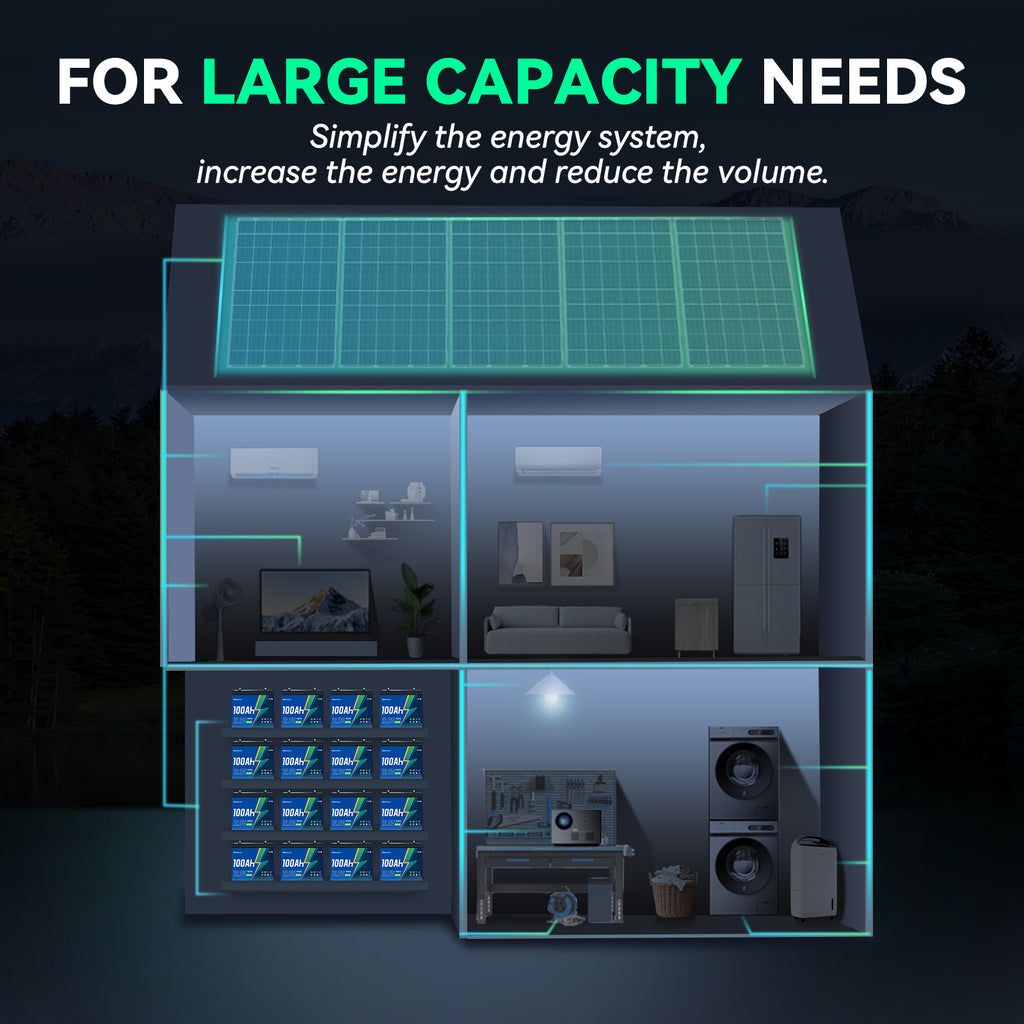 HeyFuture 12V100Ah Bluetooth Mini LiFePO4 Battery