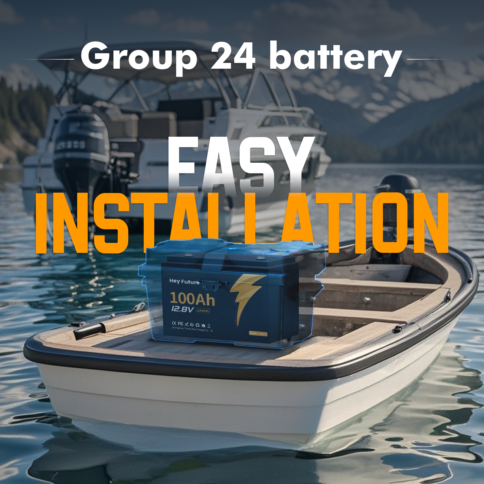 HeyFuture 12V 100Ah LiFePO4 Deep Cycle Lithium Battery