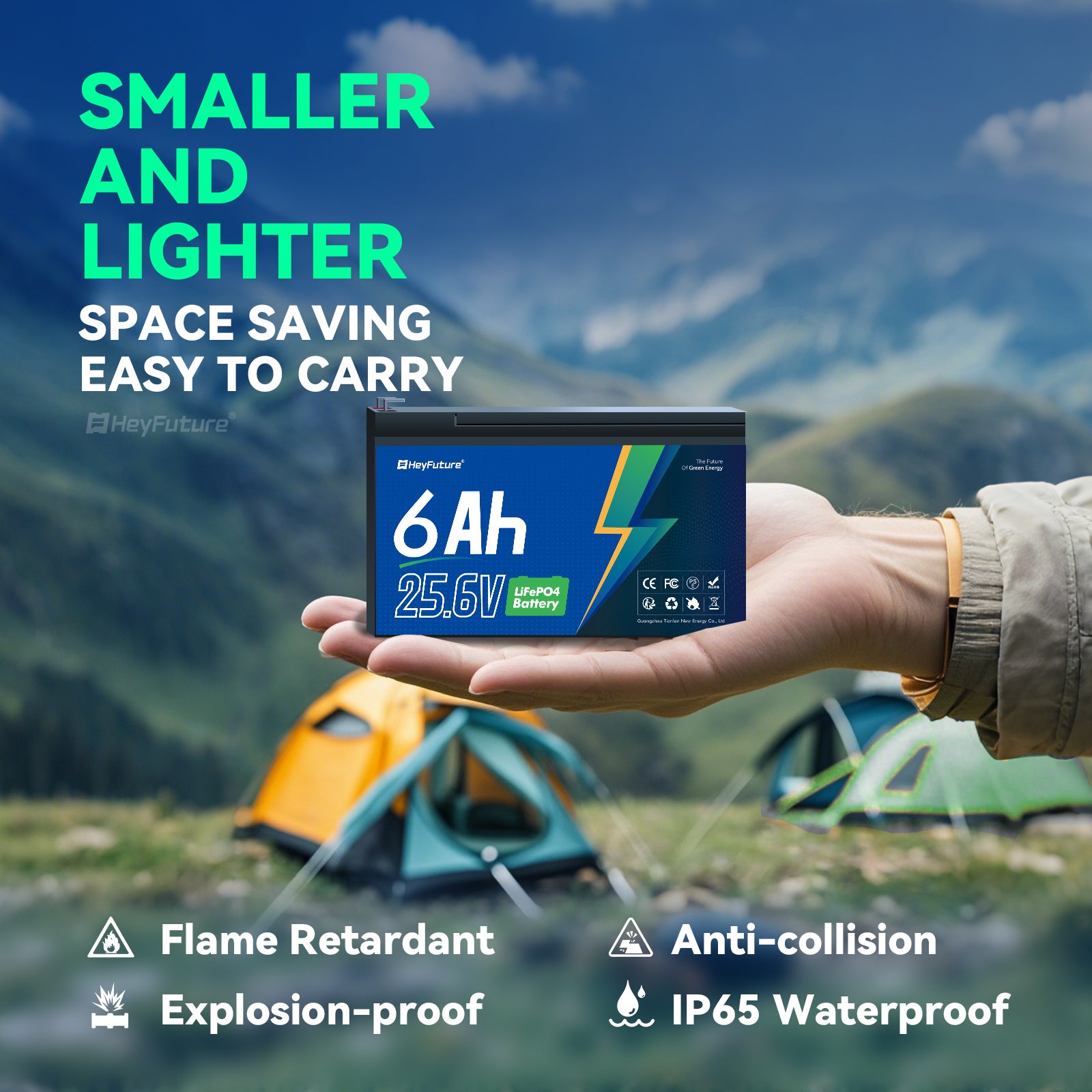HeyFuture 24V 6Ah Rechargeable Lifepo4 Battery