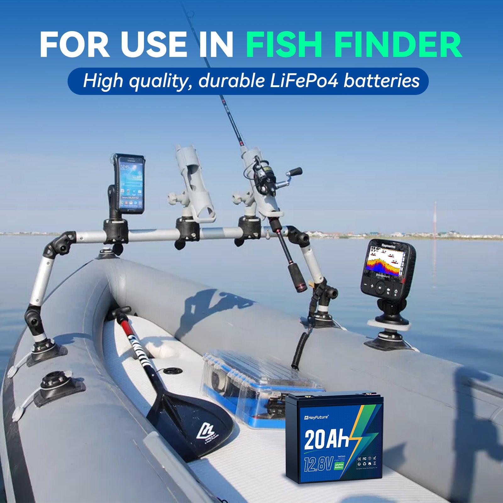 HeyFuture 12V 20Ah Lithium LiFePO4 Deep Cycle Battery